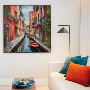 Watercolor Street in Venice Poster