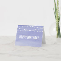 Watercolor String Lights Birthday Card