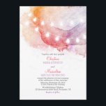 watercolor string lights elegant wedding invitation<br><div class="desc">hand painted watercolor wedding invitation with blush pinks,  yellows and purple - sunset colours. Cute casual and simple string lights wedding invite for modern or vintage wedding theme.</div>