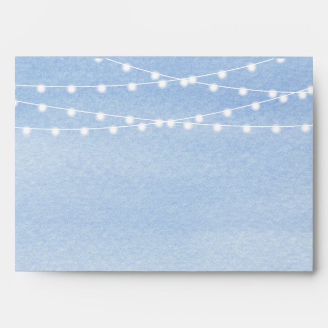 Watercolor String Lights Wedding Envelope (Front)