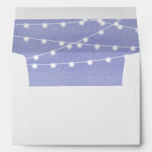 Watercolor String Lights Wedding Envelope