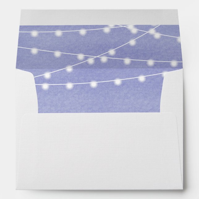 Watercolor String Lights Wedding Envelope (Back (Bottom))