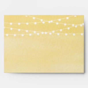 Watercolor String Lights Wedding Envelope