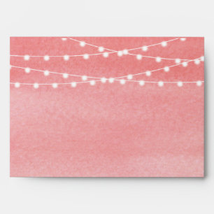 Watercolor String Lights Wedding Envelopes