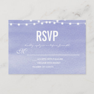 Watercolor String Lights Wedding RSVP Card