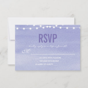 Watercolor String Lights Wedding RSVP Card