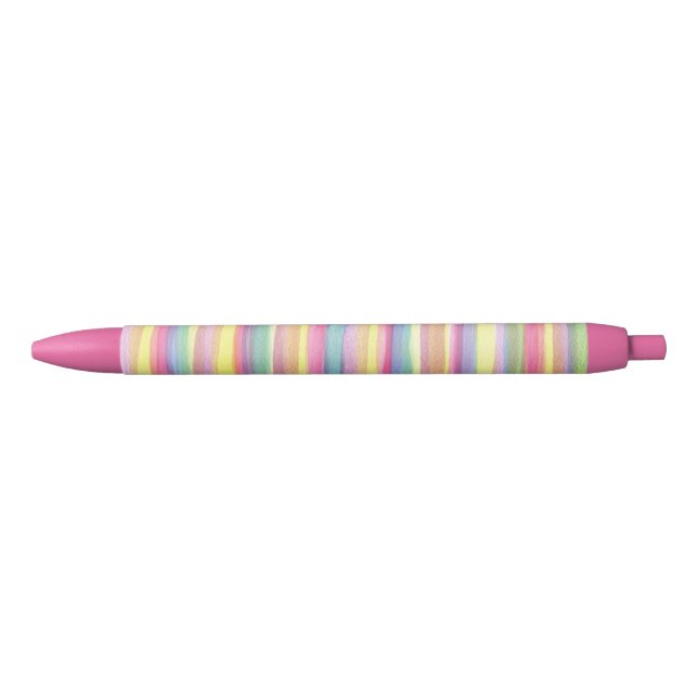 Watercolor Stripes Black Ink Pen (Front)