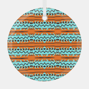 Watercolor stripes, bright colorful pattern. glass tree decoration