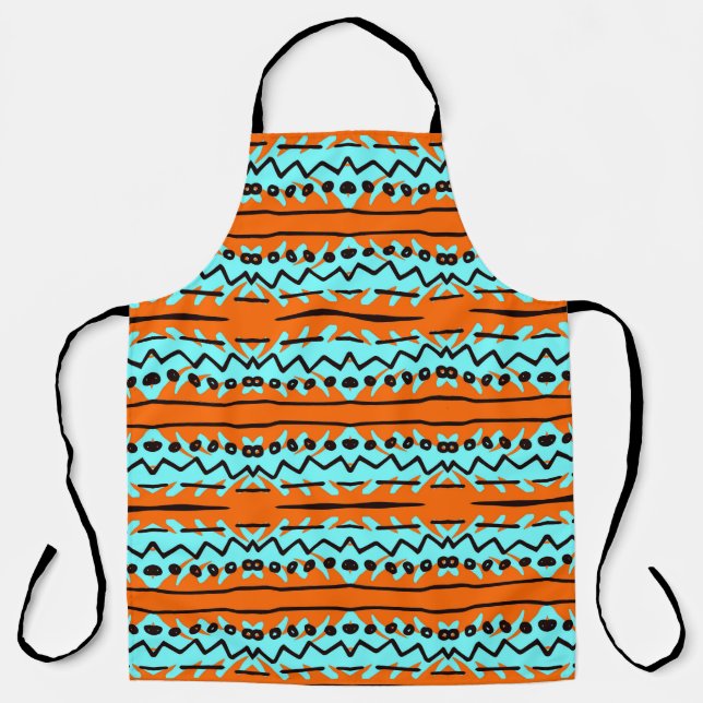 Watercolor stripes, bright colourful pattern. apron (Front)