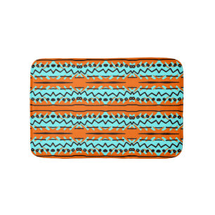 Watercolor stripes, bright colourful pattern. bath mat