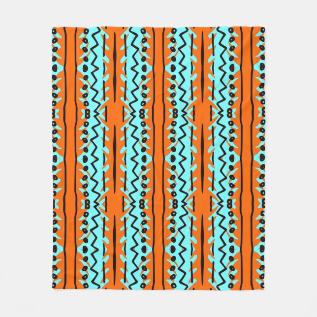 Watercolor stripes, bright colourful pattern. fleece blanket (Front)