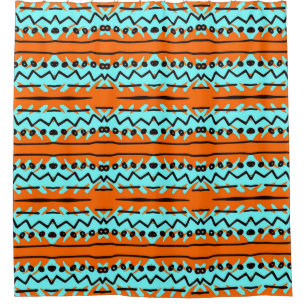 Watercolor stripes, bright colourful pattern. shower curtain