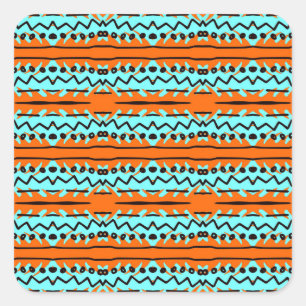 Watercolor stripes, bright colourful pattern. square sticker