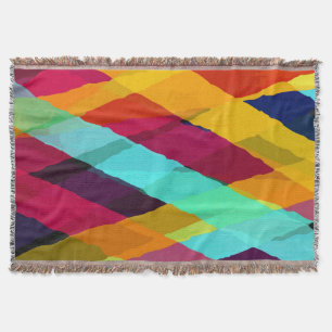 Watercolor Stripes Motifs 2 Throw Blanket