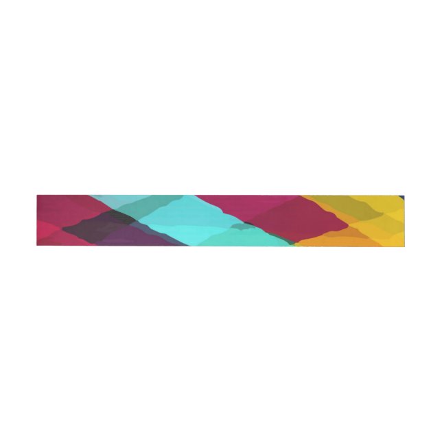Watercolor Stripes Motifs 2 Wrap Around Label (Individual)