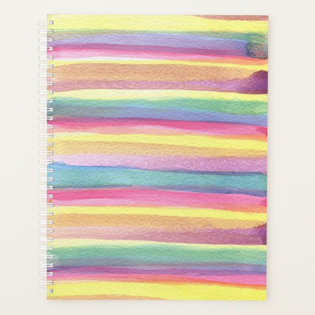 Watercolor Stripes Planner (Front)