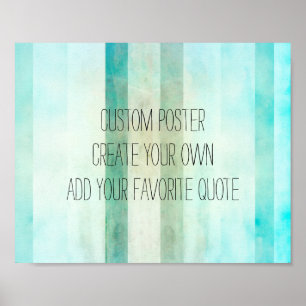 watercolor stripes poster create your own quote