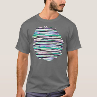 Watercolor stripes Purple green T-Shirt