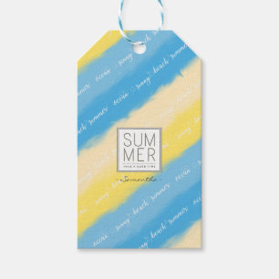 Watercolor Stripes Summer Calligraphy Gift Tags
