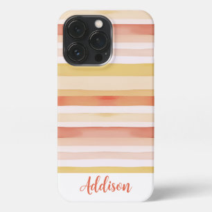 Watercolor Stripes With Name iPhone 13 Pro Case