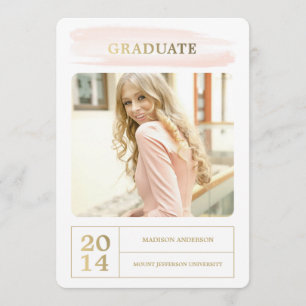Watercolor Stroke Graduation Party Invitation