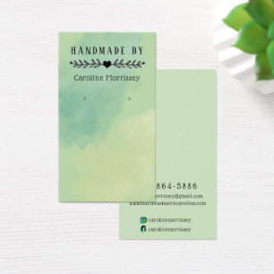 Watercolor Stroke Green Earring Display Card