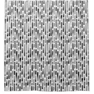 Watercolor Strokes 091121 - Black and White Throw  Shower Curtain