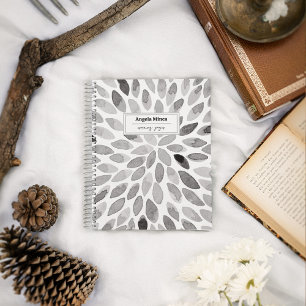 Watercolor strokes black & white personalizable notebook