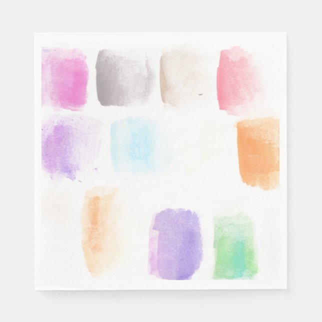 Watercolor Strokes Hand Painted Patterned Napkins (Front)