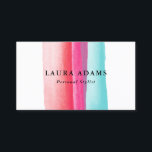 Watercolor Strokes Red Violet Turquoise Business Card<br><div class="desc">Beautiful and modern business card in white with brushstrokes in red,  violet,  and turquoise.</div>