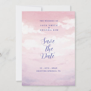 Watercolor stunning Sunset wedding Save the date Invitation