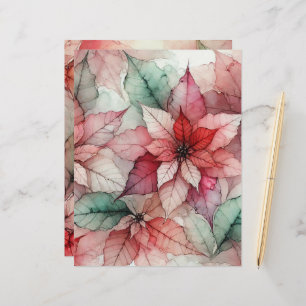 Watercolor Style Alcohol Ink Poinsettia Scrapbook