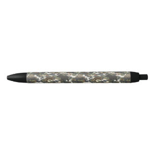  Watercolor Style Camouflage Camo with Animals Black Ink Pen
