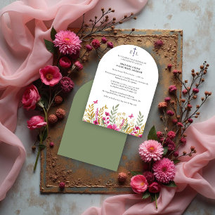 Watercolor Style Floral Colorful Colors Christian Invitation