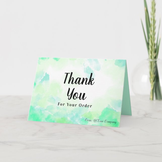 Watercolor Style Folded Thank You Card (Front)