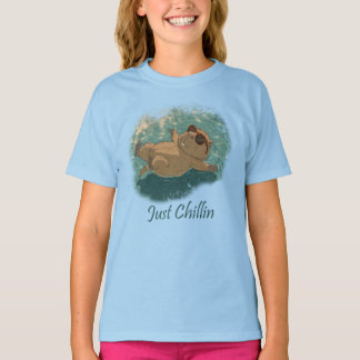 Watercolor Style Fun Capybara Just Chillin Quote T-Shirt