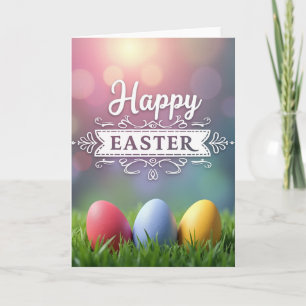 Watercolor Style Happy Easter Card