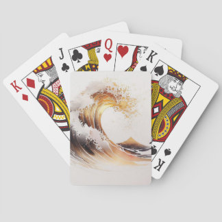 Watercolor Style Ocean Wave Playing Cards