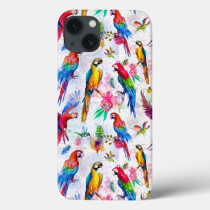 Watercolor Style Parrots iPhone 13 Case