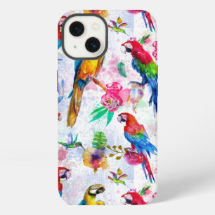 Watercolor Style Parrots iPhone 13 Case