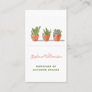Watercolor Succulent Botanical Business Card