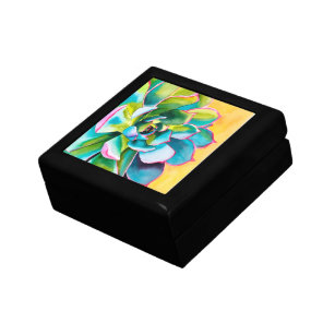 Watercolor succulent botanical gift box