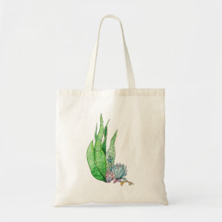 Watercolor Succulent Botanical Greenery Tote Bag