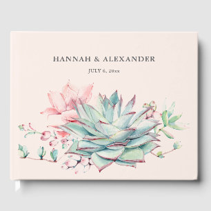 Watercolor Succulent Botanical Wedding Guest Book