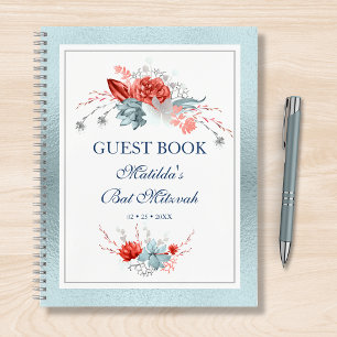 Watercolor Succulent Floral Botanical Bat Mitzvah Notebook
