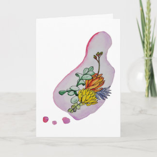 Watercolor Succulent Floral Illustration Card