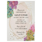 Watercolor Succulent Gold Terrarium Bridal Shower