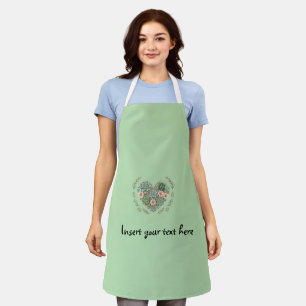 Watercolor Succulent Heart Personalised Garden Apron