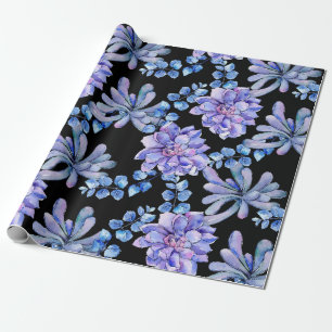 Watercolor Succulent Plants Wrapping Paper