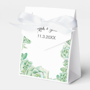 watercolor succulent wedding favour box